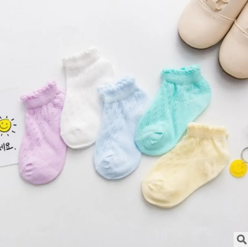 

5 шт., детские летние носки в сеточку ультратонкие носки для новорожденных мальчиков От 0 до 6 лет носки с чесаной отделкой носки для девочек