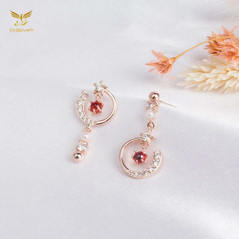 

XF-EH021 Womens Fashion Korean Earrings Jewelry for Women Moon Pendant Earrings Dangle Earrings Gift Earrings for Women 2020