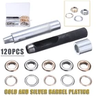 120 комплектов люверсов с 3 шт. установочных инструментов с футляром для хранения пробойников набор инструментов для изготовления изделий своими руками