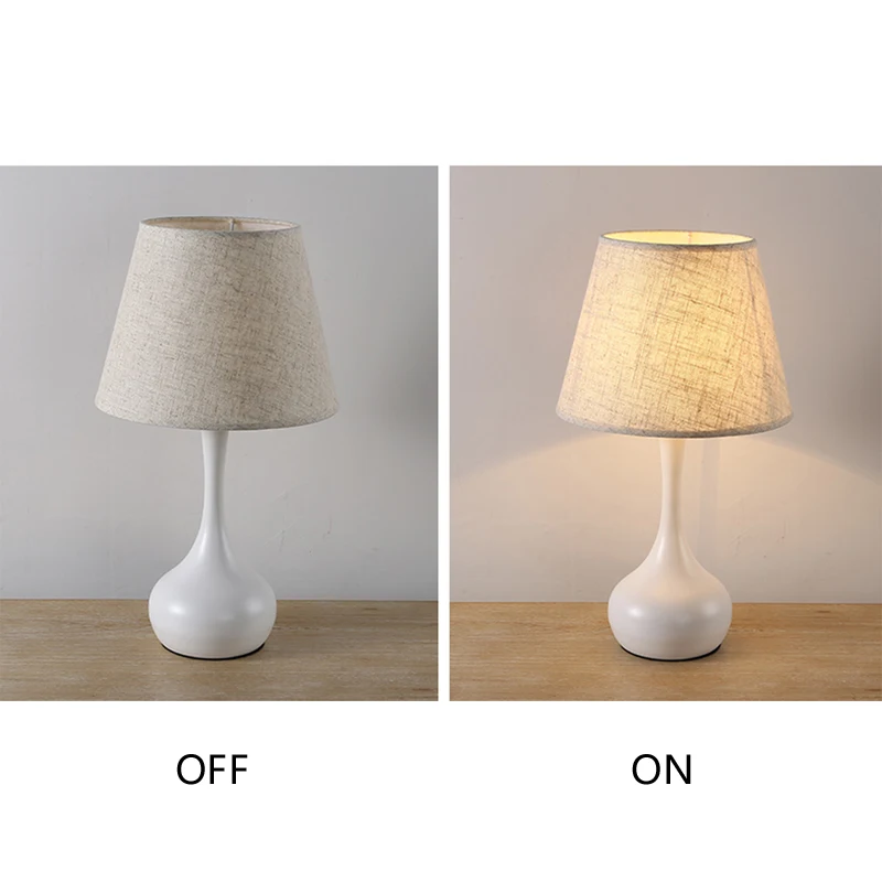 Современная Минималистичная настольная лампа для спальни белая прикроватная
