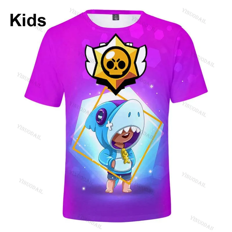 Browlers EMZ and Star Shoot Children's Crow Game 3D T-shirt Baby Clothing Shirts Women Kids Leon Tops 2021 Boys Girls | Мать и