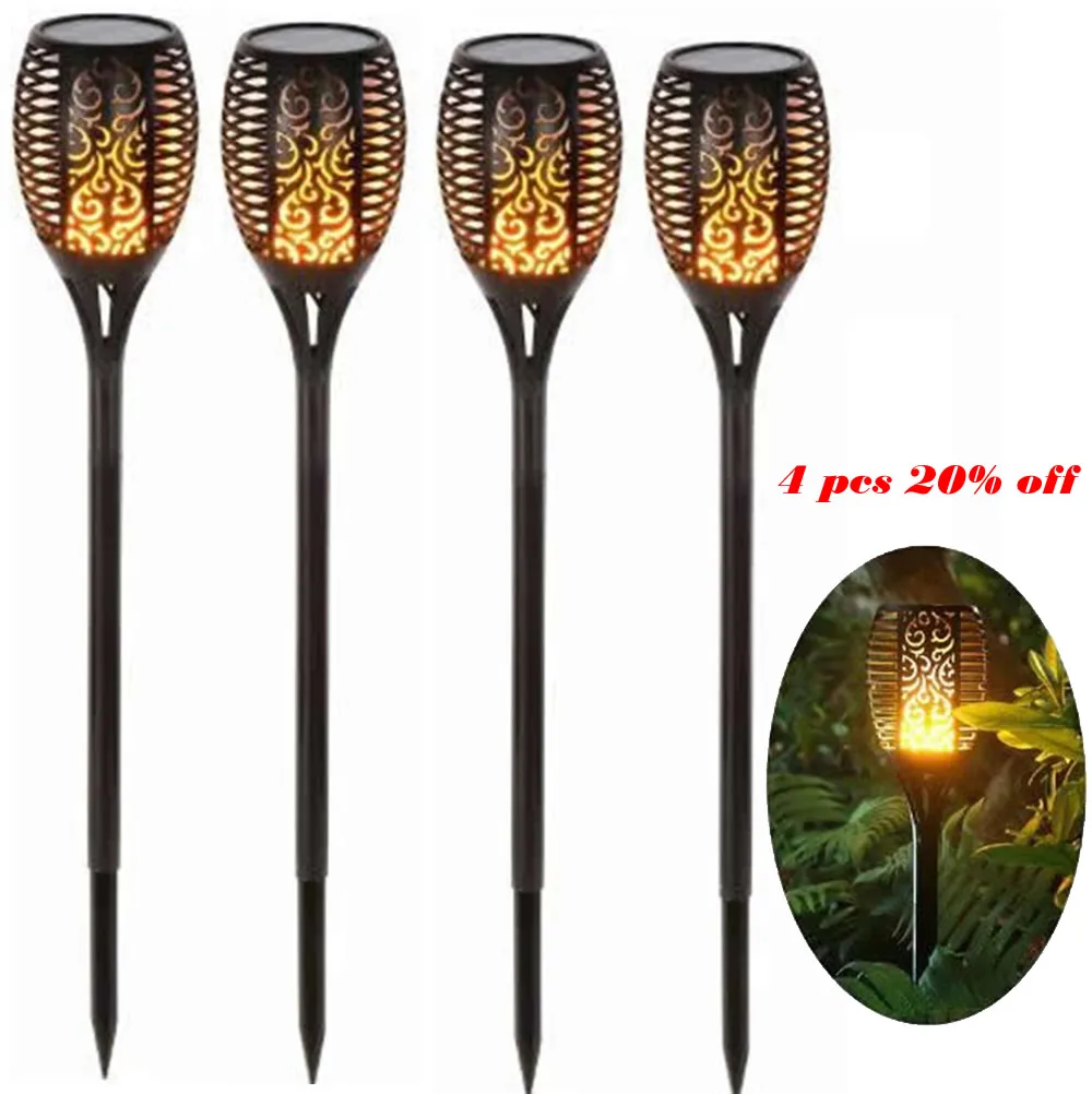 33LEDs Lawn Dancing flame Lights radar 2018 New Solar Torch Light breathing Landscape Garden Lamp Flame Flickering bulb new | Лампы и