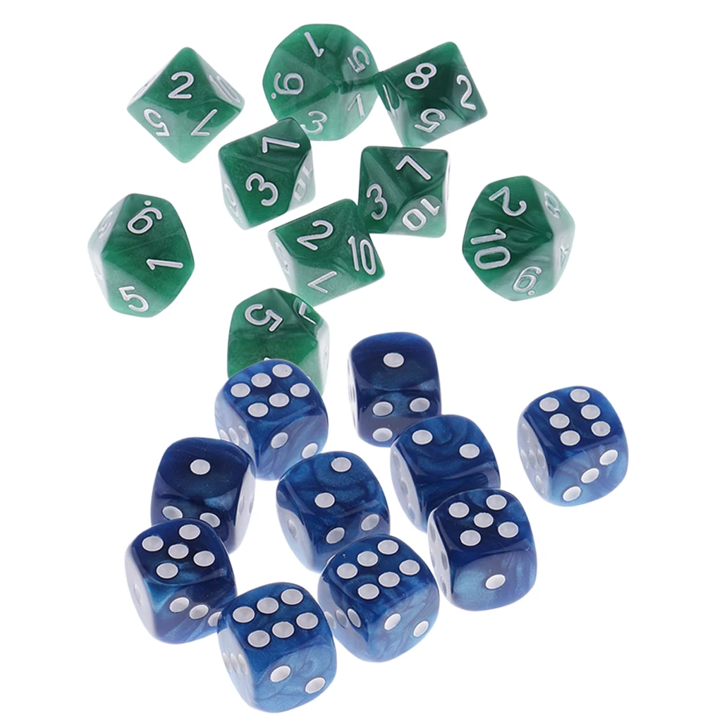 20pcs D6 Spot Dice D10 Digital Set For Board Card Game Props | Спорт и развлечения
