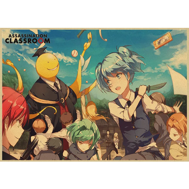 Класс убийц винтажный аниме постер наклейка на стену Гостиная Бар Украшение