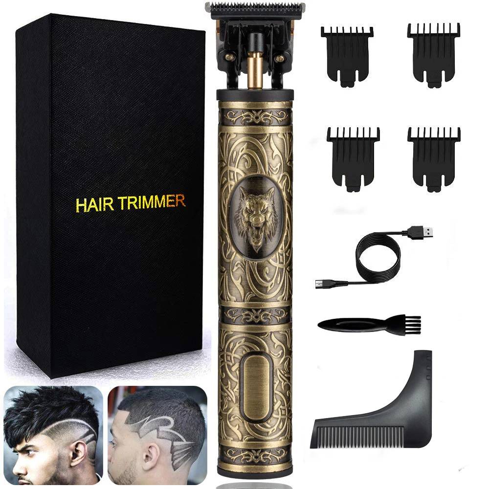 

0mm hair Trimmer for men Cordless Electric T Blade Trimmer Professional Baldheaded Hair Clippers for Men beard trimmer