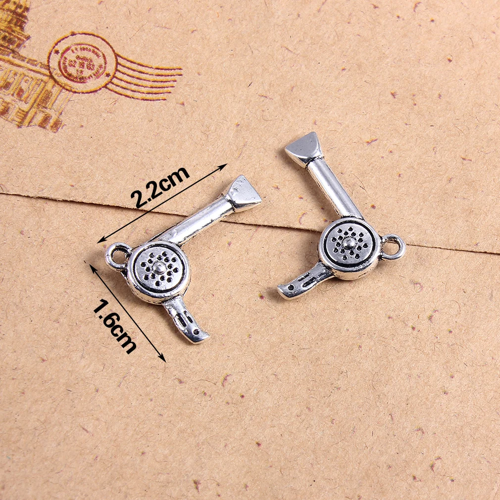 Подвески в тибетском стиле Серебряные ножницы/фен/Расческа/зеркало/бигуди