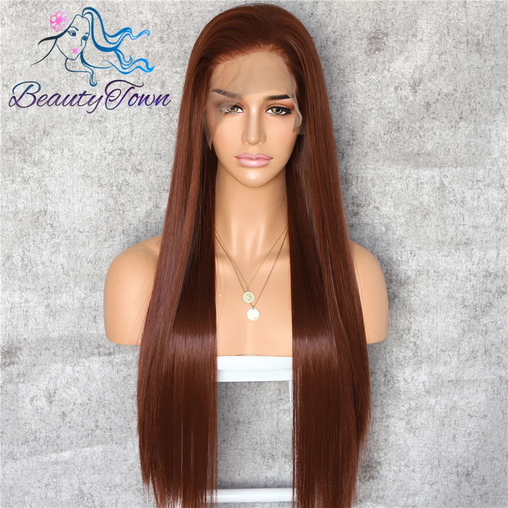 #44 BeautyTown красный 13x6 Количество кружева свободная часть Futura NoTangle термостойкие волосы на каждый день свадебный макияж слой синтетический парик с кружевом спереди - Цвет: #44
