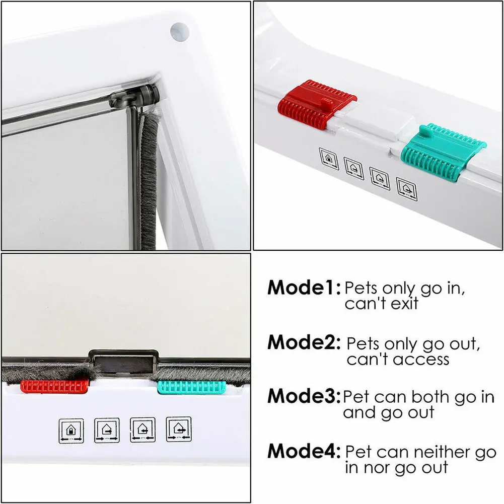4-ходовая Запираемая откидная дверь для собак и кошек охранная из АБС-пластика S/M/L