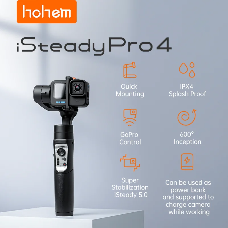 Hohem iSteady Pro 4 шарнирный 3-осевой Ручной Стабилизатор для экшн-камеры GoPro 10/9/8/7 Insta360 One