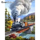 EverShine поезд бусины вышивка крестиком DIY алмазные картины полная квадратная Стразы пейзаж мозаика бриллианты художественные наборы