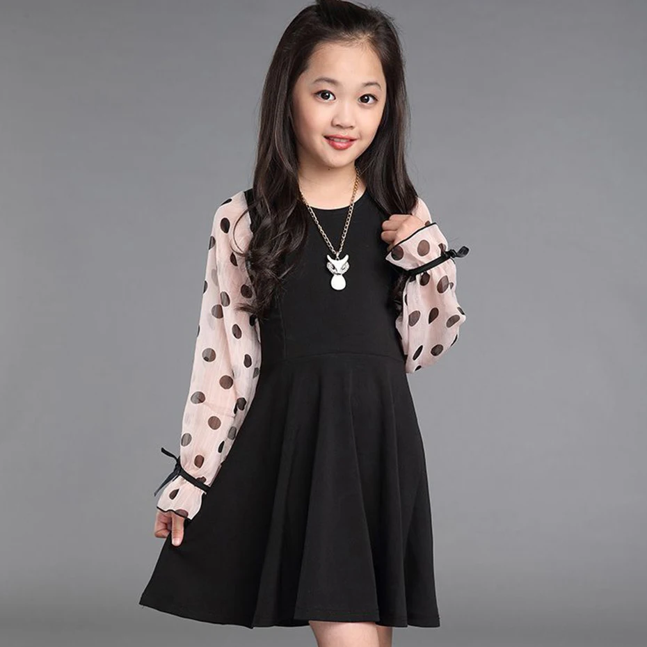 Spring Girls Dress Floral Printed Children 100% Cotton Teenage Kids Clothes 6 8 10 12 14 Year | Детская одежда и обувь