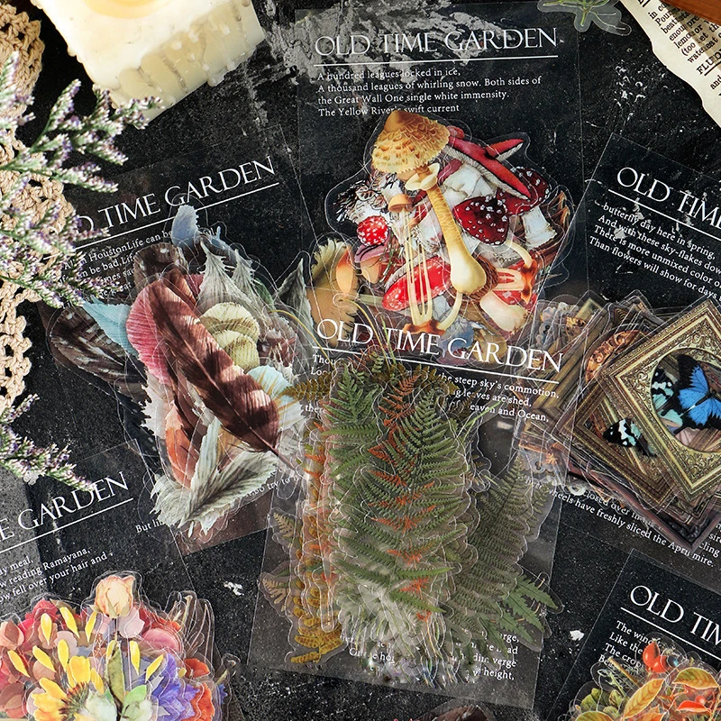 

40PCS/Pack PET Waterproof Mushroom Retro Forest Plant Stickers for Scrapbooking Stationery School Supplies