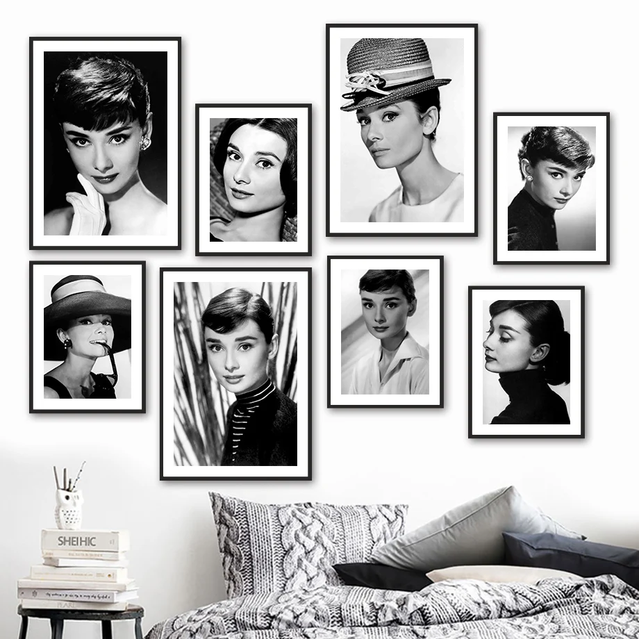 

Black White Fashion The Film Celebrity Wall Art Canvas Painting Nordic Posters And Prints Wall Pictures For Living Room Decor
