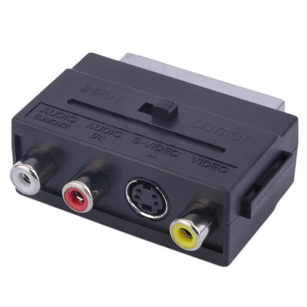 21Pin Переходник SCART на 3RCA адаптер RGB Scart Композитный RCA S видео AV ТВ аудио адаптер| |