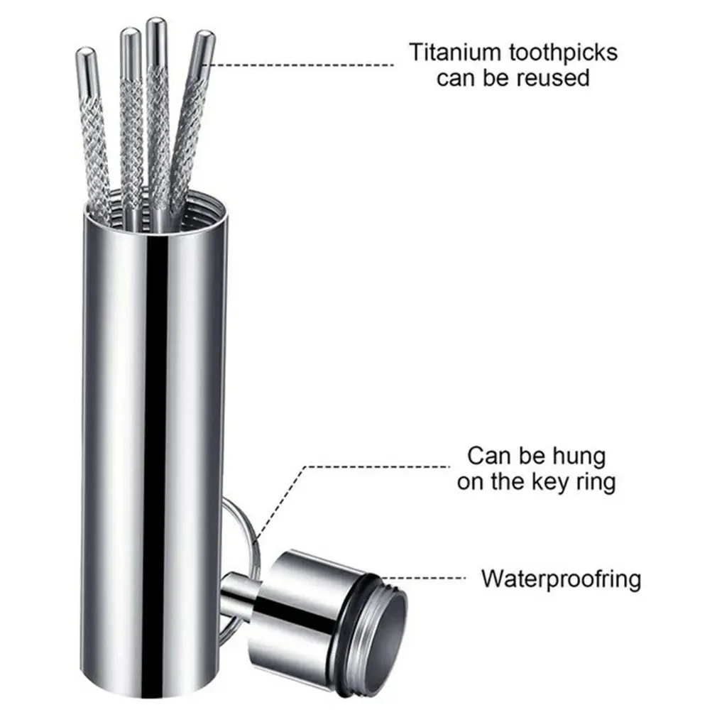 

Portable Stainless Steel Toothpick Bag Set Interdental Crochet Cleaning Tool Reusable Metal Toothpicks For Outdoor