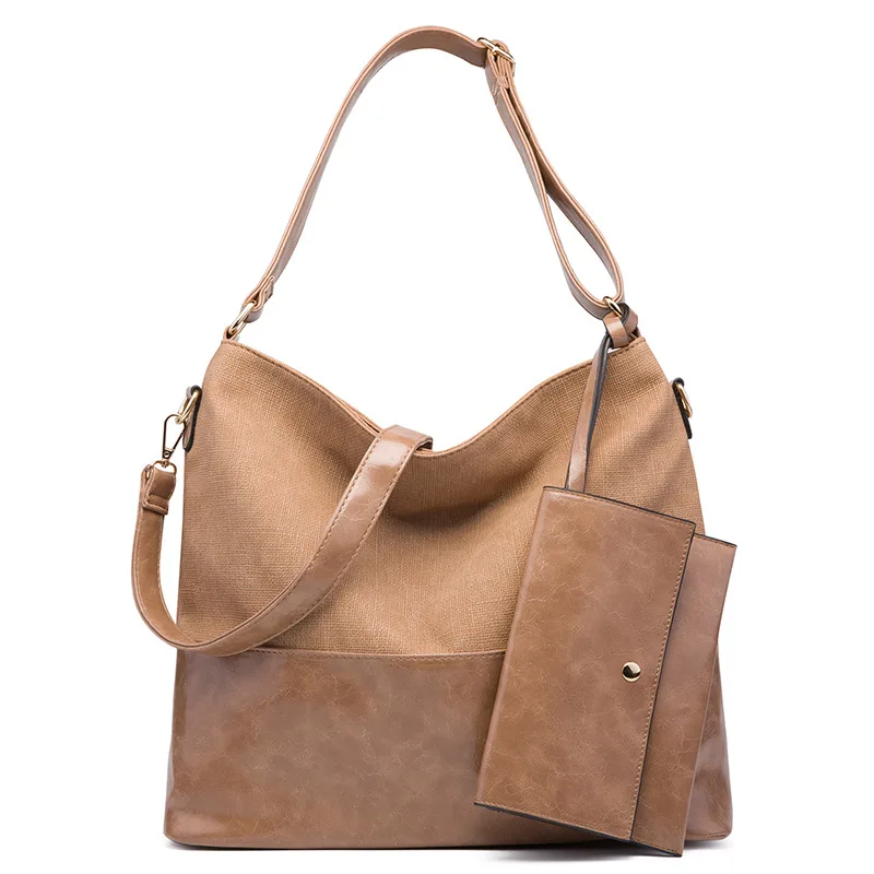 

Casual Large Capacity Women Tote Shoulder Bag PU Leather Ladies Simple Handbag Messenger Bag Fashion Soft Shopping Crossbody Bag