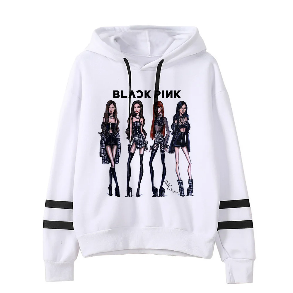 Blackpink Kill This Love Harajuku Толстовка для женщин Ullzang Jennie Rose Lisa Jisoo толстовка с героями мультфильмов осенне-зимняя теплая Женская толстовка с капюшоном