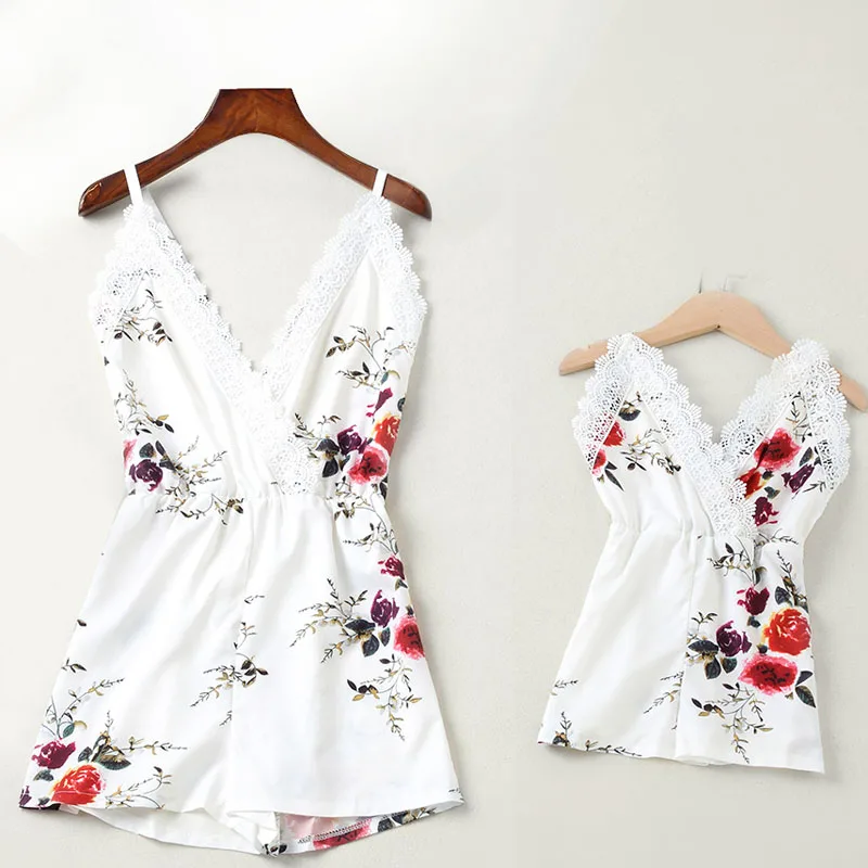 

1 шт., кружевное платье для мамы и дочки, с цветочным рисунком