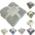 23 Япония Стиль мягкое вафельное фланелевые одеяла для кровати одноцветное Цвет летние бросить зима диван покрывало не сужающийся книзу массивный