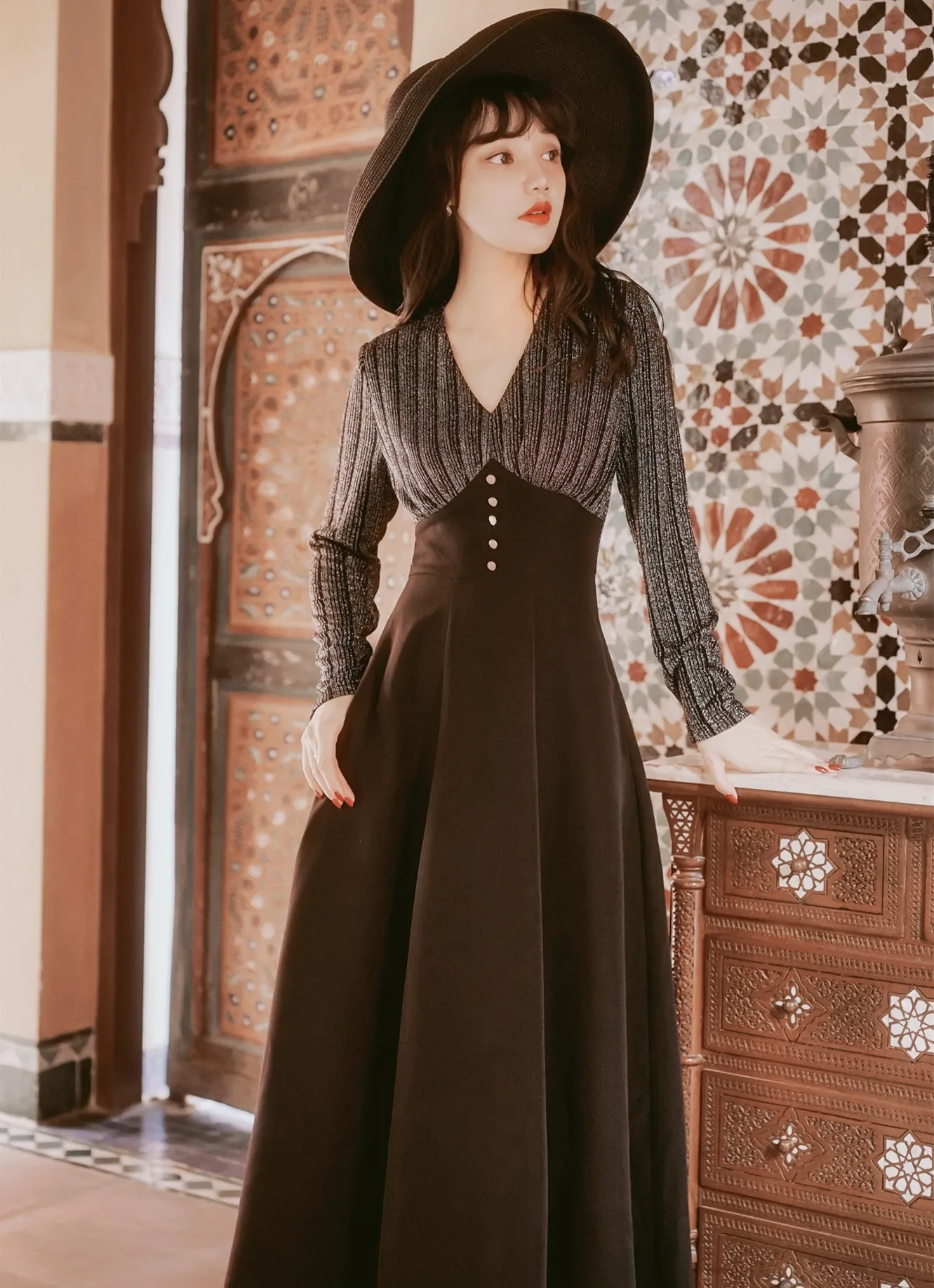 Женское платье в стиле ретро осенне зимнее новинка 2019|Женские платья| |