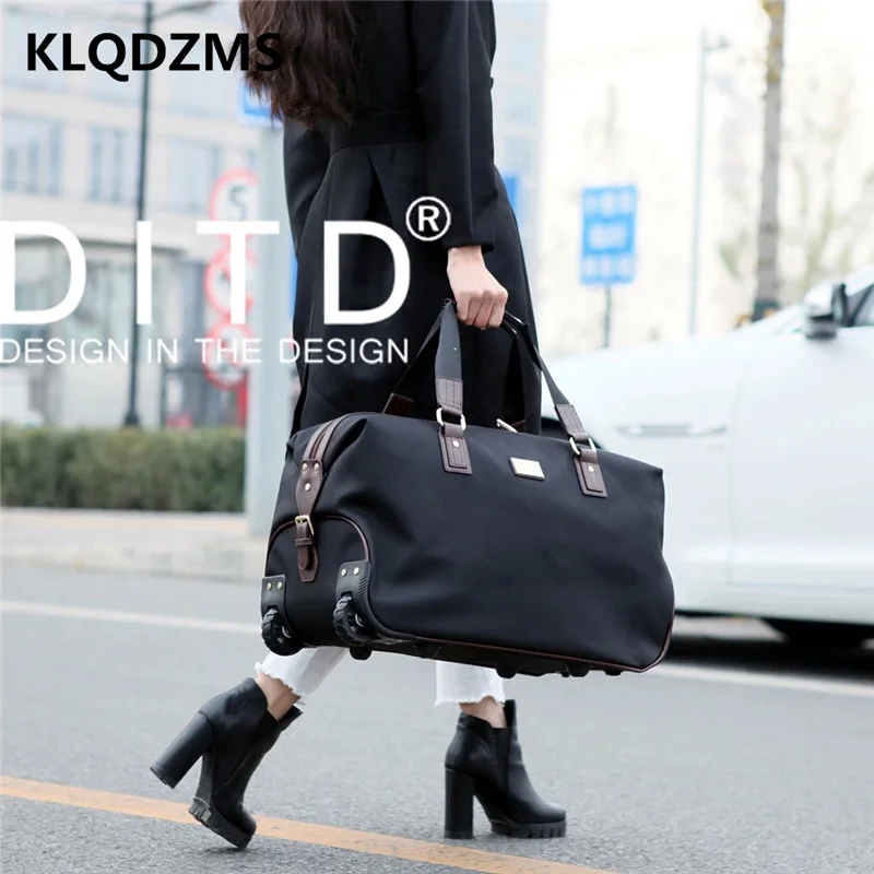 KLQDZMS Woman's  Casual Travel Suitcase On Wheels Men's Business Portable Wheeled Trolleys Young People'S Spinner Rolling Luggag