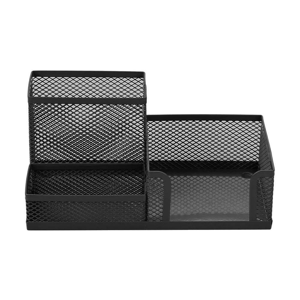 

3 Storage Multi-functional Desk Organizer Mesh Metal Pen Holder Stationery Container Storage for Home Office