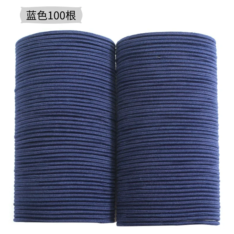 DarkBlue 100 шт./партия, 5 см, аксессуары для волос, женские резинки, эластичная резинка для волос, ленты для волос, повязка на голову для девочек, украшения, галстуки, резинка для волос - Цвет: DarkBlue
