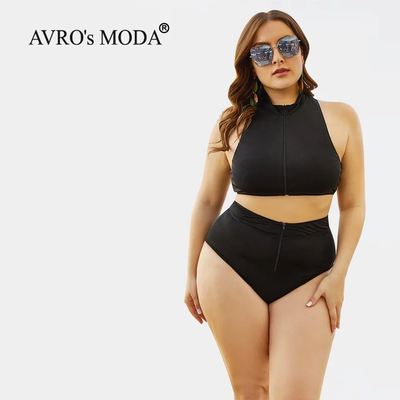 

AVRO MODA купальник купальник 2020 купальник женский 2020 Push-up, бикини, Одноцветный, с завышенной талией, комплект из двух предметов, Модный Купальни...