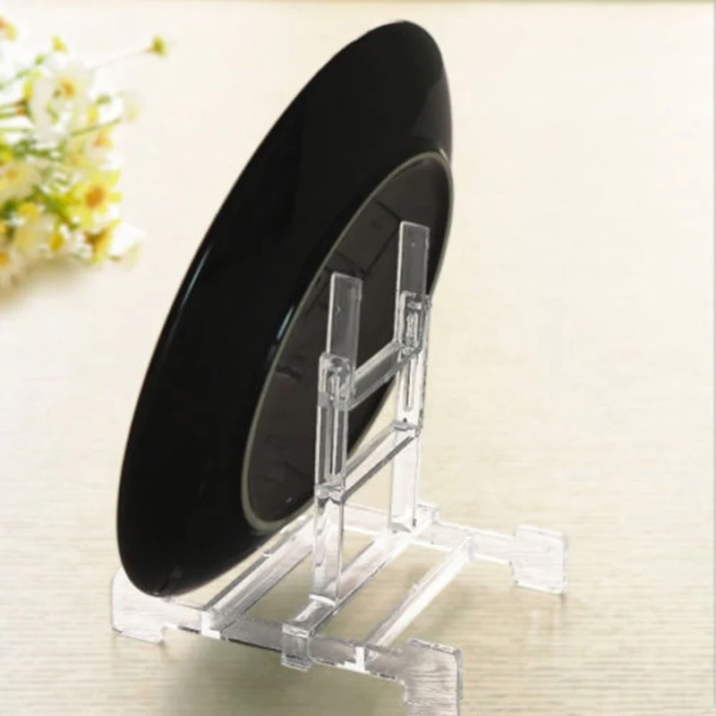 

Portable Plate Holder Picture Frames Photo Pedestal Holder Plastic Display Stand Bowl Dish Tray Racks Storage Organizer