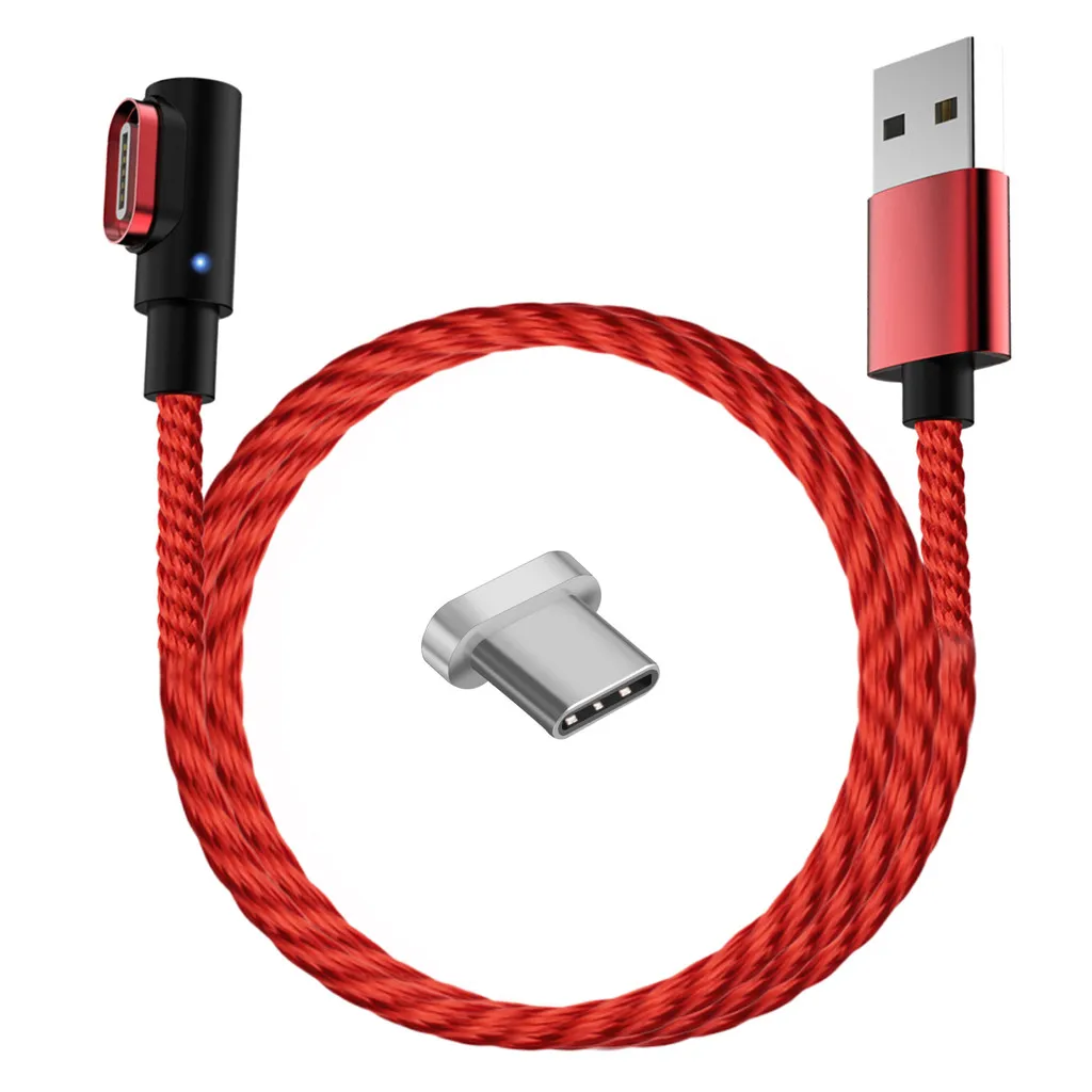 3A Fast Charge USB Type C Cable 1m 2m Magnetic LED Indicatior Mirco Charger Data for Samsung Huawei | Мобильные телефоны и