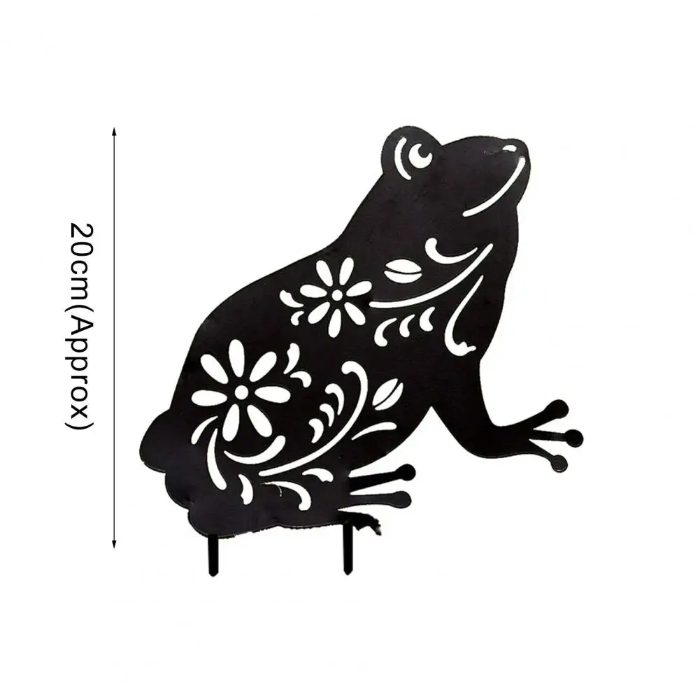 

Frog Garden Stake Hollow Weather Resistance Black Acrylic Outdoor Yard Art for Lawns
