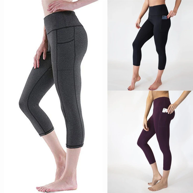 Однотонные эластичные штаны для йоги женские тренировочные спортивные леггинсы
