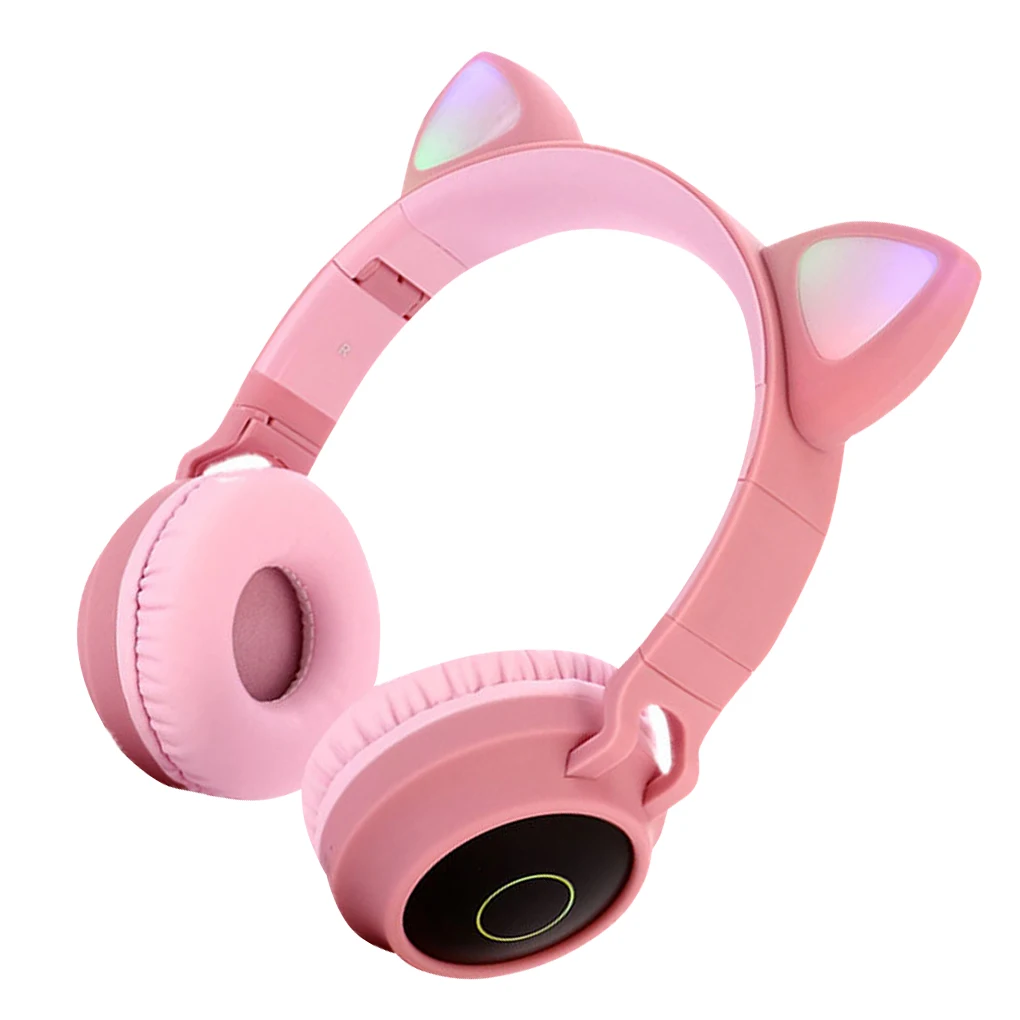 LED Cute Ear Noise Cancelling Headphone Bluetooth 5.0 Headset 3.5mm with Microphone | Электроника