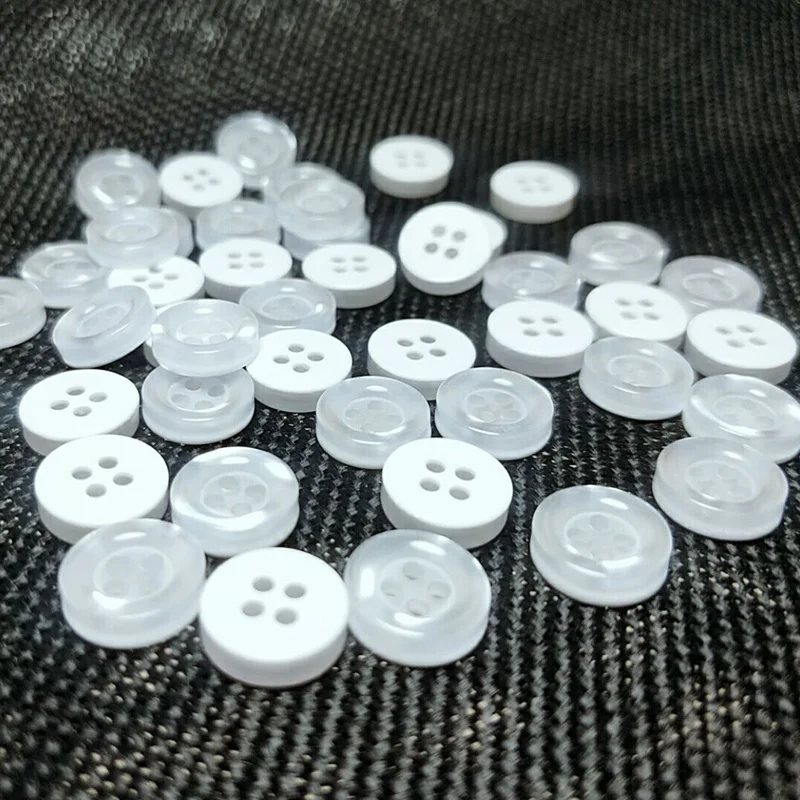 HL 100pcs White Color 4holes Buttons Shirt  Apparel Supplies Sewing Accessories 11mm A240