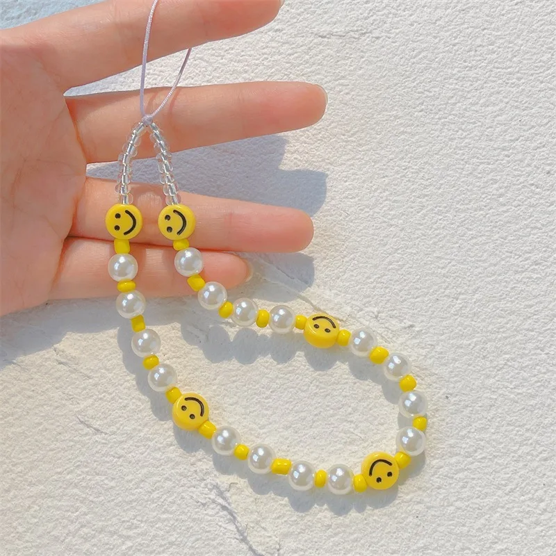 for charm phone soft gift pink lanyard women jewelry beaded mobile strap sweet phone wrist chain anti lost cellphone chain new free global shipping