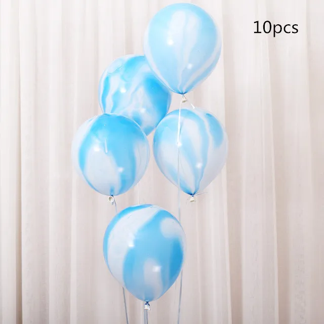 10pcs 1" синие белые воздушные шарики с нарисованными облаками с мальчиком самолет игрушки украшения для свадьбы и дня рождения Гавайская тема Дети день рождения поставки Air Globos - Цвет: 10pcs