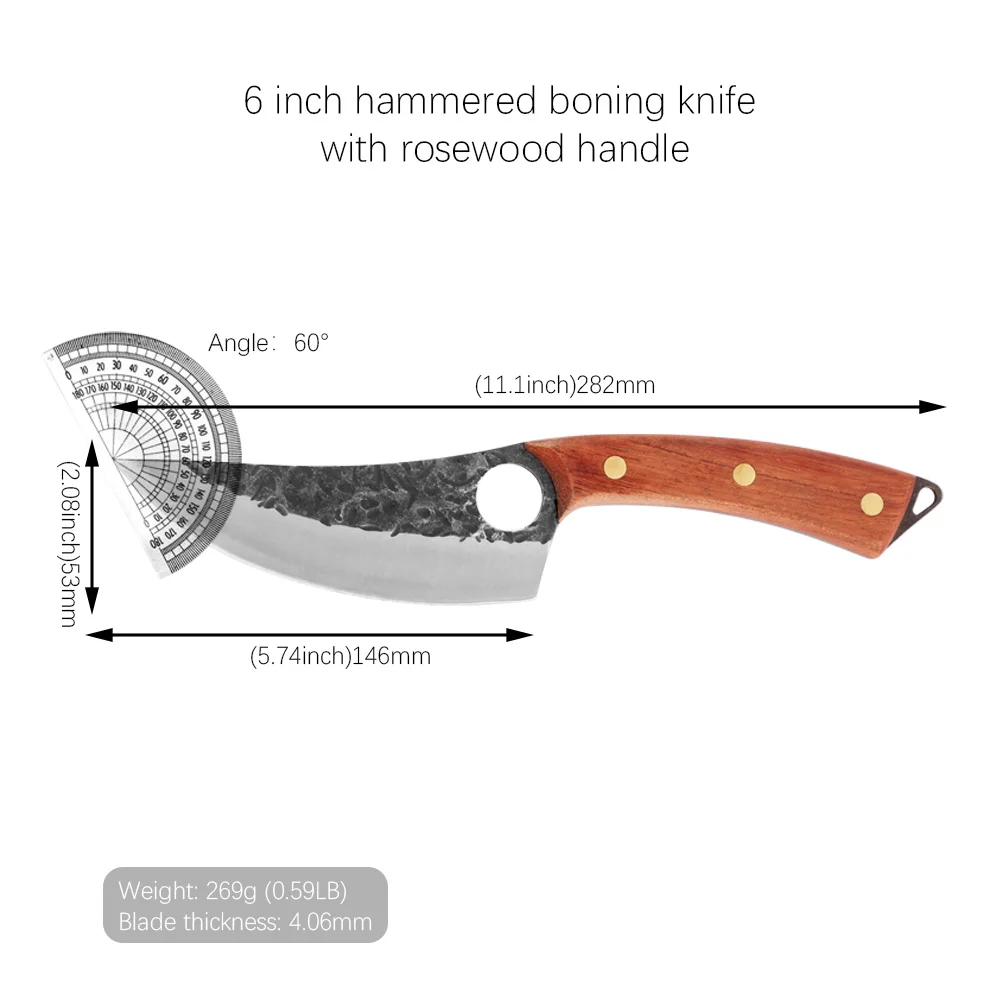 

XYj Viking Fishing Knive Hand Forged Multipurpose Boning Knife with Sheath High Carbon Steel Meat Cleaver Japanese Chef Knives