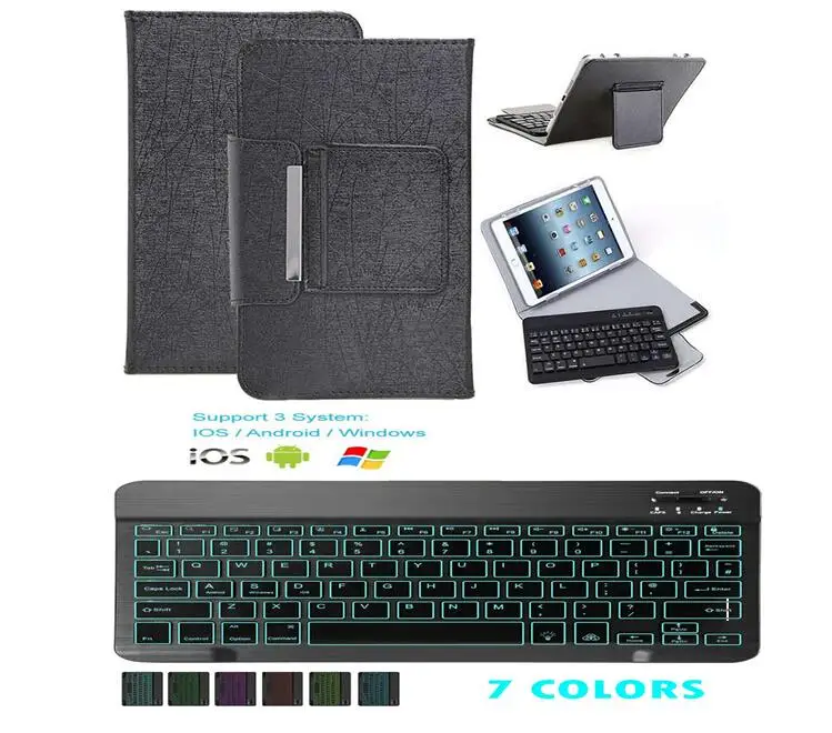 7 цветов Bluetooth клавиатура с подсветкой чехол для Samsung Galaxy Tab A A6 10 1 2016 2019 T510 T515 T580 T585 5
