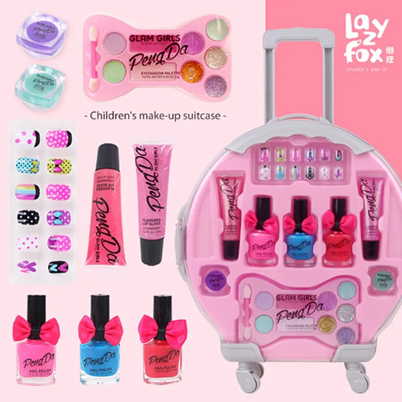 Детская косметика чемодан моделирование косметический набор игрушек тени для