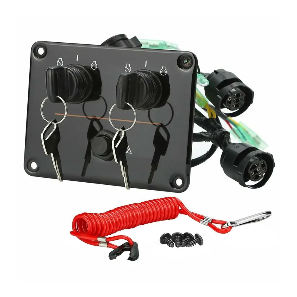 

Dual Control Key Panel For Outboard Engine 6k1-82570-13-00 Ignition Twin Switch Replacement Parts
