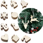 8 см Подвесные Украшения для новогодней елки, подвеска, детские подарки, снеговик, дерево, самодельные рождественские вырезы из натурального дерева, украшения для рисования