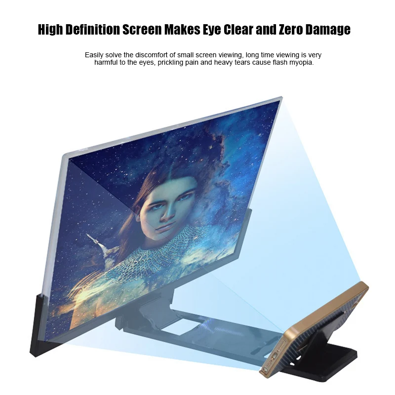 14 inches 3d hd phone screen magnifier amplifier movie video enlarger screen phone screen amplifier bracket holders stands free global shipping