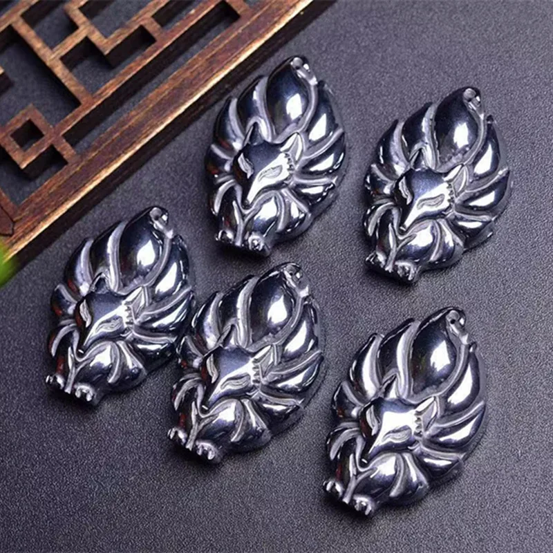 

Nine-Tailed Fox Pendant Natural terahertz Animal Fox Men Women New Jewelry Pendant