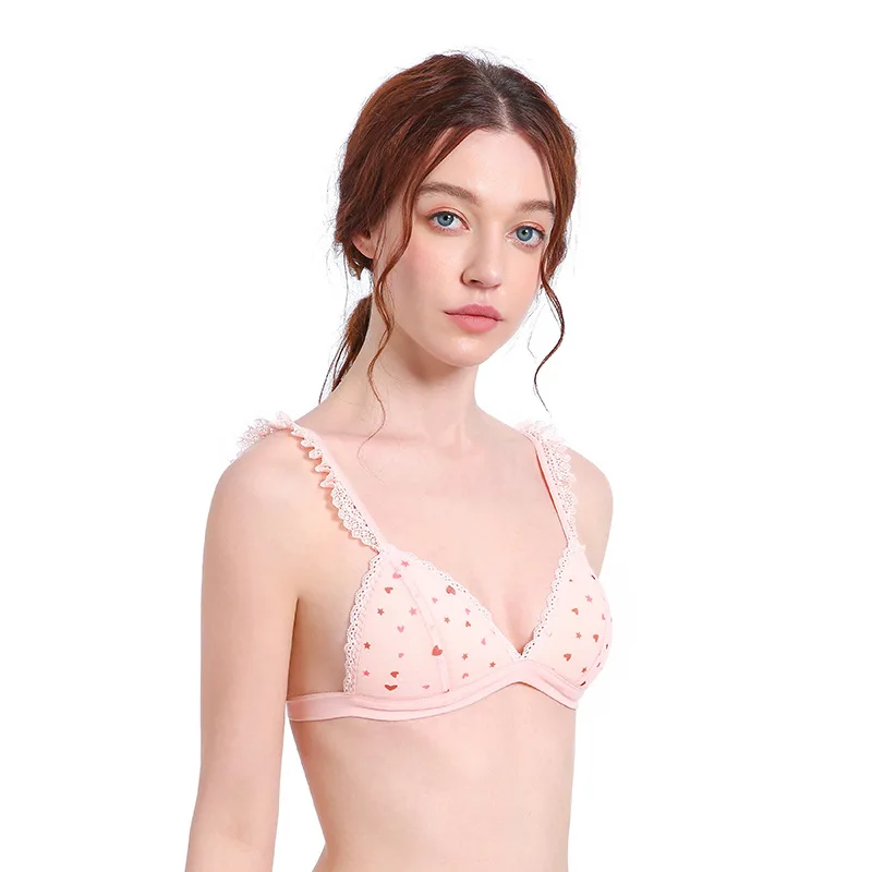 Бесшовные сексуальные бюстгальтеры для женщин бюстгальтер с принтом сердец без