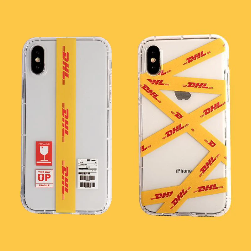 Горячий уличный тренд этикетка с полосками белый чехол для iPhone X XR XS MAX 7 8 6 S 6 S plus Роскошный прозрачный желтый ТПУ мягкий чехол