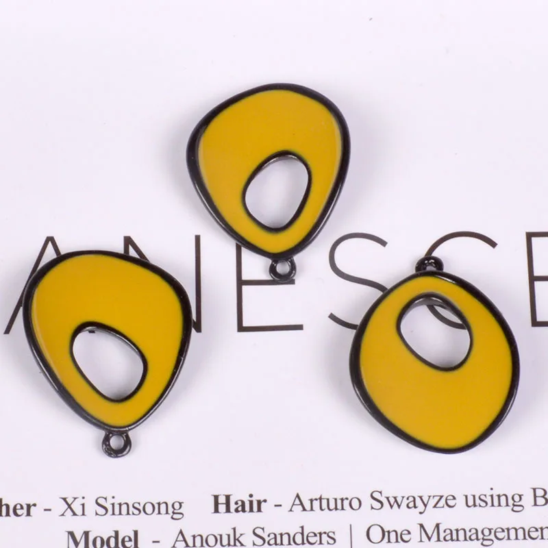 2pcs DIY Accessories Green Concave Design Grid Triangle Circle Earrings Pendants Contracted Alloy Collar Material | Украшения и