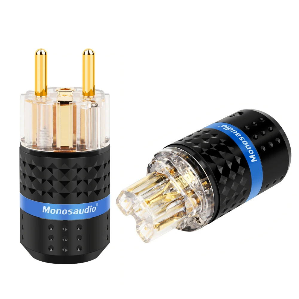 

Monosaudio E103G/F103G 99.998% Чистая медь с позолоченным штекером европейского стандарта Schuko, штекер IEC, штепсельная вилка, сетевой шнур питания перемен...