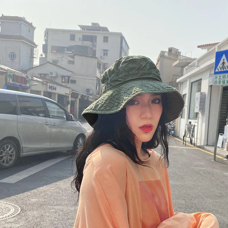 

Japanese big brim fisherman hat female Korean version all-in-one spring and summer sunshade hat big brim basin hat sunscreen