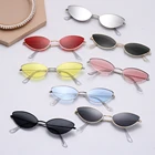 Солнцезащитные очки кошачий глаз, в металлической оправе, в стиле ретро, с защитой UV400