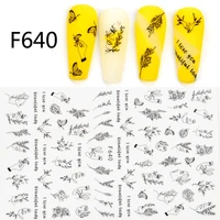 face nail stickers transfer colorful stickers snowflake christmas tree love letter butterfly adhesive sticker foil for nails